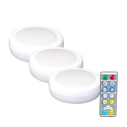 Westek BL-PCCT-W3 Adjustable White LED Puck Light with Remote - 3PK