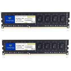 Timetec 16GB KIT(2x8GB) DDR3L / DDR3 1600MHz (DDR3L-1600) PC3L-12800 / PC3-12800 Non-ECC Unbuffered 1.35V/1.5V CL11 2Rx8 Dual Rank 240 Pin UDIMM Desktop PC Computer Memory RAM(SDRAM) Module Upgrade