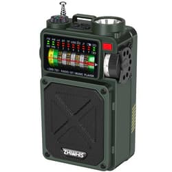ZHIWHIS Shortwave Radio with Bluetooth, AM/FM/SW/WB Emergency Radios with NOAA Alerts, Hand Crank/Solar/4000mAh/White Noise/SOS/Bass/Rechargeable Retro Receiver with Preset, Support USB/TF ZWS-702