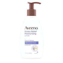 Aveeno Daily Stress Relief Body Lotion with Lavender Scent for Moisturizing , Natural Oatmeal to Calm & Relax, Non-Greasy, 12 fl. oz