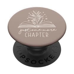 Book Lover Gifts by Vine Mercantile Just One More Chapter - Floral Book Lover (Neutral Taupe) PopSockets Adhesive PopGrip