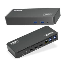 Plugable USB C Triple Display Docking Station with Laptop Charging, for Thunderbolt, USB4, or USB C Systems, Compatible with Windows, macOS, ChromeOS laptops (3X HDMI, 6X USB 5Gbps Ports, 60W USB PD)
