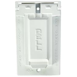 BELL Hubbell-Raco 5103-1 1-Hole Weatherproof Device Cover, 4-9/16 in L X 2-13/16 in W X 0.797 in T, White