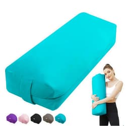 TokSay Yoga Bolster Pillow for Restorative Yoga - Meditation Pillow with Velvet Cover- Rectangular Yoga Pillow for Yin Yoga, prenatal Yoga