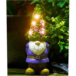 Nacome Solar Garden Outdoor Statues Gnome with Succulent and 7 LED Lights - Lawn Decor for Patio, Balcony, Yard Ornament - Unique Housewarming Gifts