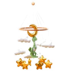 Wenqik Baby Crib Mobile for Nursery Green Leaf Dragon Mobile Crib Forest Green Forest Baby Shower Gift for Boys and Girls(Dragon)