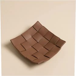 OLETHA Aesthetic Decorative Tray, Woven Catch-All Bowl, Nightstand Entryway Dining & Coffee Table Centerpiece Decor, Tan