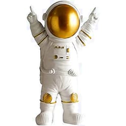 Joylern Spaceman Statue Astronaut Figurine Resin Spaceman Model Ornament Astronaut Sculpture for Home Office Desktop Tabletop Decoration - Gold Victory