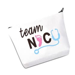 JXGZSO Nurse Midwife Gift NICU Nurse Makeup Bag Team NICU Nurses Cosmetic Bag Preemie Nurse Gift (TEAM NICU B)