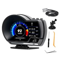 Ofeace OBD2 Gauge Display, Heads Up Display for Cars, Gauge with OBD GPS Dual System, OBD2 Speedometer for Car with Water TEM, Volt, Mileage, Overspeed & Fatigue Driving Alarm, RPM, Works Great for Most Cars