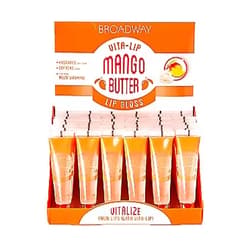 KISS Broadway Vita-Lip Clear Lip Gloss Box Display Set (Mango Butter)