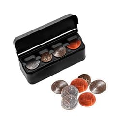 Gliry Coin Holder for Car, Mini Change Storage Box for Various Coin Sizes, Universal Portable Auto Money Organizer for Trucks and Vehicles (Black)