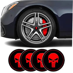 UZZH 4 PCS Skull Car Wheel Center Caps, 2.2