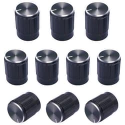 Taiss 10pcs Potentiometer knob,Rotary Knob,Black Metal 6 mm Knurled Shaft Insert Dia.Rotary Encoder knob Switch knobs,Volume Control Knob 15mm Dia. x 16mm Height