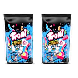 Trolli Sour Brite Crawler Minis Exchange Packs, Gummy Worm Candy, Valentine's Day Candy, 24 count (Pack of 2)