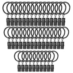 CHEERYMAGIC 40pcs Curtain Rings with Clips Hooks Heavy Duty Drapery Clip 1.26 Inch Interior Diameter P1-DJCLH