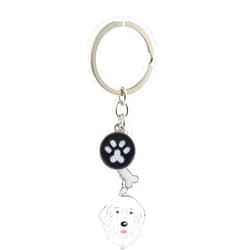 MeiAOBest Dog Keychain, Puppy Keyring Keyfob Metal Pet ID Tags for Clothing Bag Adornment Accessory (14-Great Pyrenes)