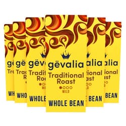 Gevalia Traditional Mild Roast Whole Bean Coffee (6 ct Pack, 12 oz Bags)