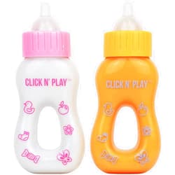Click N' Play Magic Toy Set, Play Baby Bottles with Disappearing Milk & Juice, Doll Accessories for Kids & Toddlers, Great Gift for Little Girls Ages 2-4