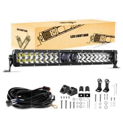 Auxbeam 22 Inch Light Bar 180W Waterproof Dual Row Spot Flood Combo Off Road Lights Driving Lights LED Work Lights 5D PRO Lens with Wiring Harness for Car SUV UTV ATV Pickup Truck