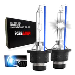ICBEAMER Blue 10000K D2S D2C D2R Xenon HID Headlight Bulbs | OEM Replacement for 66040, 66240, 85122 | Factory HID Low Beam Light Bulbs