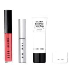 Bobbi Brown Four Ways To Perfect 4 Piece Makeup Set - Lip Gloss - Mascara - Face Base and Eye Base - Travel Size