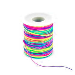 Phinicco Elastic Beading Cords 100m Elastic String for Bracelets Rainbow 1mm Elastic Cord Pony Beads Crafts Pony Beading Thread Stretch String Craft Cord Pony Bead String for Jewelry Making