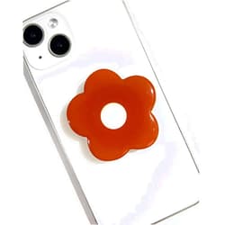Petitepop Simple Flowers Sticky Mobile Phone Grip,Solid Color Clear Cell Phone Stand, Expanding Cell Phone Charms Accessory, Interchangeable Finger Kickstand, Collapsible Handle Grip Holder for Kindle