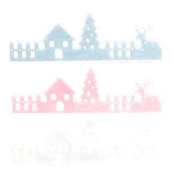 Psdndeww 3pcs 3D Christmas Decoration Foam Fence Shopping Mall Wall Sticker Window Ice Strip Accessories