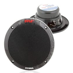 Pyle 6.5 Inch Dual Marine Speakers - 2 Way Waterproof and Weather Resistant Outdoor Audio Stereo Sound System with 400 Watt Power, Polypropylene Cone and Butyl Rubber Surround-1 Pair-PLMR605W (Black)