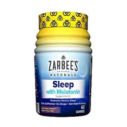 Zarbee's Naturals Adult Sleep with Melatonin Supplement, Natural Mixed Fruit Flavor, 60 Gummies