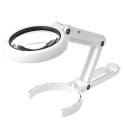 Meichoon Magnifier Glass Table Lamp,5X/11X Foldable Magnifying Lamp USB Powered,with 8 LED Lights,for Reading,Hobbies,Jewelry,Task Crafts or Workbench