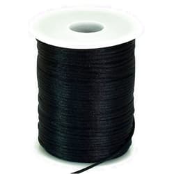 TONIFUL 2mm x 110 Yards Black Nylon Cord Satin String for Bracelet Jewelry Making Rattail Macrame Trim Cord Necklace Bulk Beading Thread Kumihimo Chinese Knot Craft