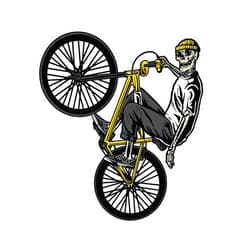 Offbeat Stickers 3” BMX Skeleton Sticker Bike Freestyle Street Park Racing Stunt Motocross Wheels Decal for Car Bumper Truck