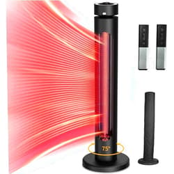 Sundate Portable Heater Outdoor Heater Infrared Heater 1500W 8 Heat Levels 8H Timers Carbon Fiber Tube Patio Heater Tip-Over&Overheat Protection IP65 Waterproof Electric Heater Garden Heater, Black