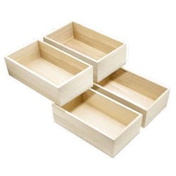 Sorbus Unfinished Wood Crates - Organizer Bins, Wooden Box for Pantry Organizer Storage, Closet, Arts & Crafts, Cabinet Organizers, Containers for Organizing (4 Pack)