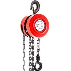 VEVOR Hand Chain Hoist, 2200 lbs /1 Ton Capacity Chain Block, 10ft/3m Lift Manual Hand Chain Block, Manual Hoist with Industrial-Grade Steel Construction for Lifting Good in Transport & Workshop, Red