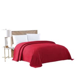Beatrice Home Fashions Channel Chenille Bedspread, Queen, Burgundy