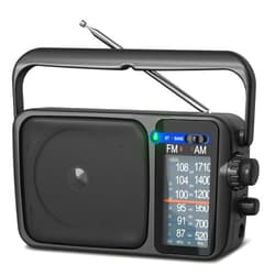 YOWGULF AM FM Radio with Best Reception,Bluetooth Portable AM FM Transistor Radio,Battery Operated Radio or AC Power,Large Dial,Headphone Jack, Gifts for Seniors Elderly