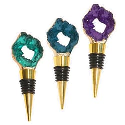 JruiZhp Agate Wine Bottle Stopper, Reusable Champagne Stoppers, JruizAhp 3Pcs Cute Wine Stopper, for Decorative Wine Bottle Stoppers With for Wedding, Holiday Party, Gifts for Wine Lovers