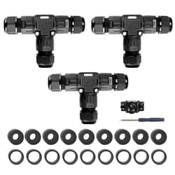 GXILEE Waterproof Cable Connectors 3 Way IP68 Waterproof Electrical Junction Box for Cables Ø 5-12 mm, UL Listed, Pack of 3, (3 Way)