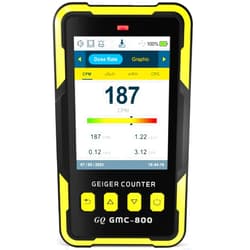 GQ Nuclear Radiation Detector GQ GMC-800 Geiger Counter USA Design Product US National Standard Large Color LCD Display 5 Alarm Types Dosimeter Data Save & Global Share Beta Gamma X-ray Portable Device
