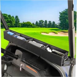 SAMXOMAP Golf Cart Inner Front Storage Basket No Drilling Required Foldable Universal 1680D Oxford Fabric Organizer Tray for EZGO TXT Club Car DS Precedent Yamaha Drive Kandi Electric Golf Cart