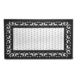 Ambesonne Kitten Doormat, Hand Drawn Cat Silhouettes with Butterflies Best Friends Pets Animal Doodle, Rectangle Entryway Welcome Mat for Front Door & Backyard, 17.3