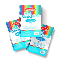 Melissa & Doug Mini Sketch Pad of Paper (6 x 9 inches) - 50 Sheets, 3-Pack - Drawing Paper, Drawing And Coloring Pad For Kids, Art Paper For Kids