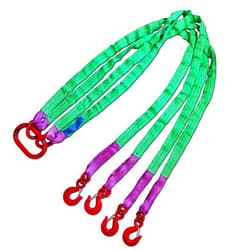 YANBORUI Four Leg Bridle Web Sling 6.5ft 6610lb Web Slings Belt Type with Hook 2.0 m 3000 kg Light Weight and Flexible Capacity Steel Sling[4leg 3.0t]