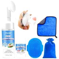 Pjordo Dog Paw Cleaner Kit, No-Rinse Foaming Cleanser for Dogs and Cats, Dog Paw Balm for Heal Dry Cracked Paws & Nose, Pet Foot Washer Paw Scrubber for Large Medium Small XL Breed Dogs