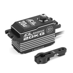 AGFRC 20KG Low-Profile RC-Steering-Servo High-Torque - Waterproof Programmable Full Metal Gear Brushless RC Servo for 1/10 RC Car Truck, Control Angle 180° (A62BHLW)