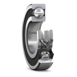 SKF RLS 7-2RS1 Radial Bearing, Single Row, Deep Groove Design, ABEC 1 Precision, Double Sealed, Contact, Normal Clearance, Steel Cage, Inch, 7/8