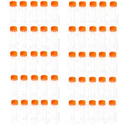 DIELLY 50 Pack 5ml Cryo Tubes，Plastic Graduated Vial Tube with Screw Caps,Small Test Sample Bottles Tubes Container with Lid，PP Material ，with Silica Gel Gasket (51) Bagged Orange